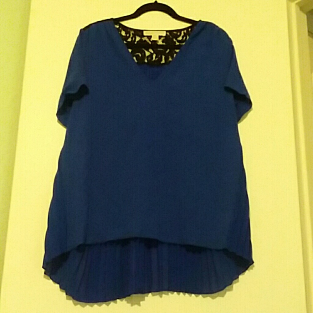Michael Kors Royal Blue XL Blouse, Short sleeve